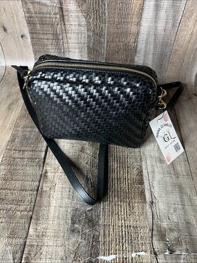 Clare V. Midi Sac Woven Leather Crossbody Bag